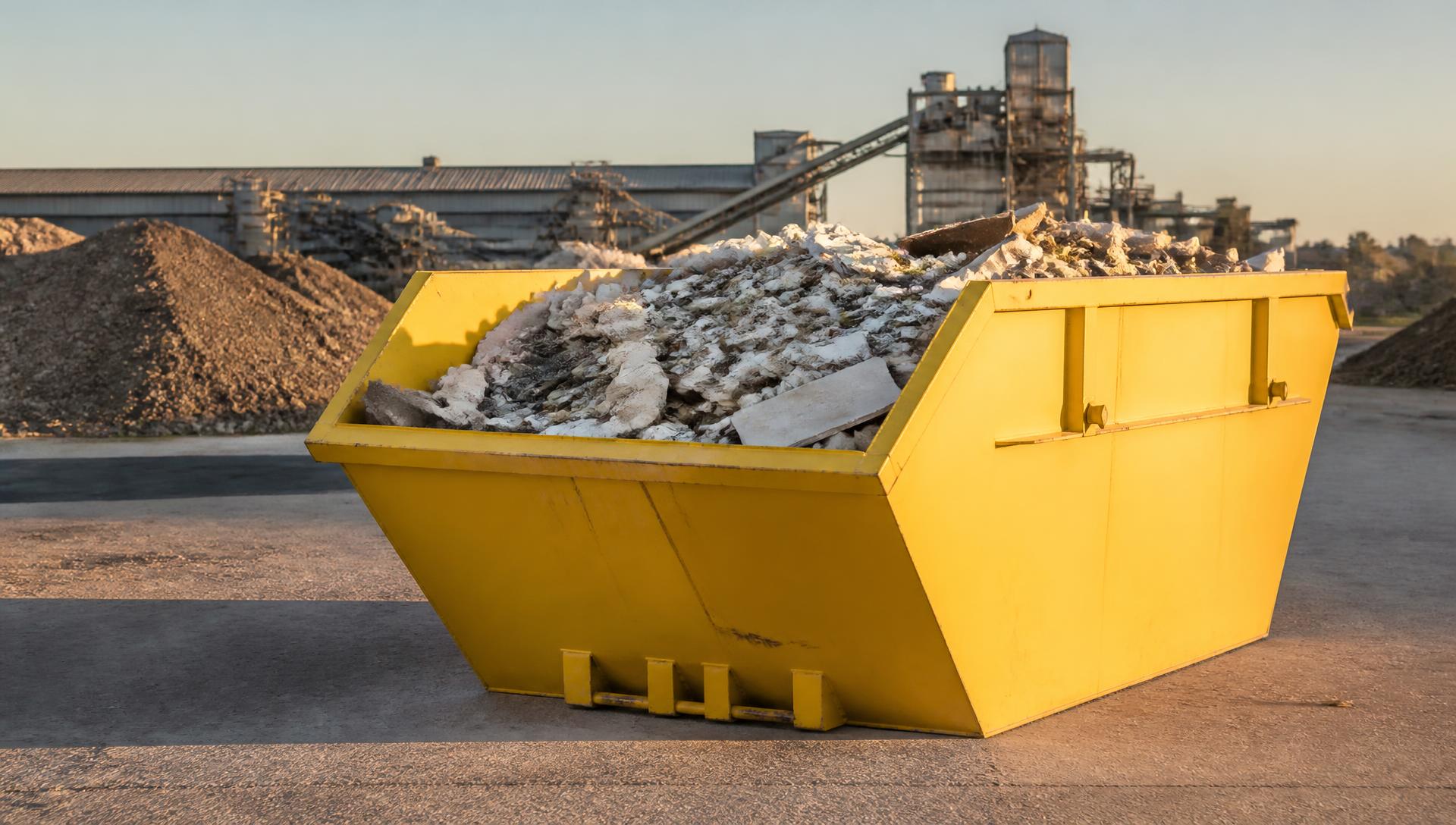 Industrial skip bin at a waste management site